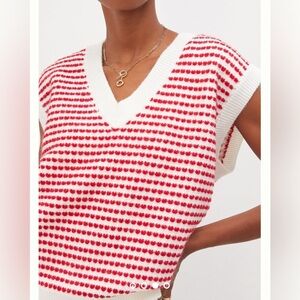 Anthropologie Tiny Red Heart Sweater Vest, One Size
